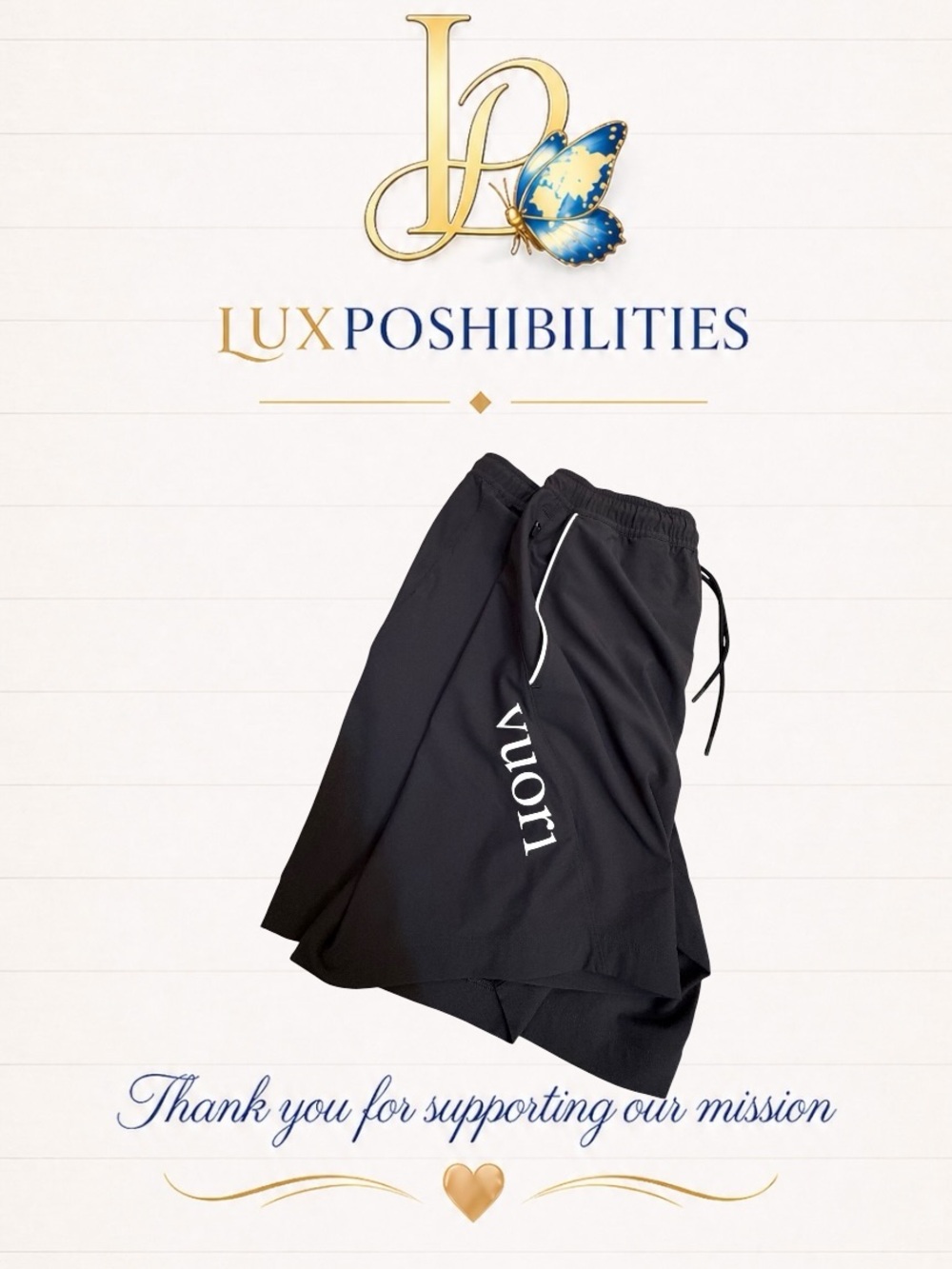 Vuori Black Men's Performance Logo Shorts